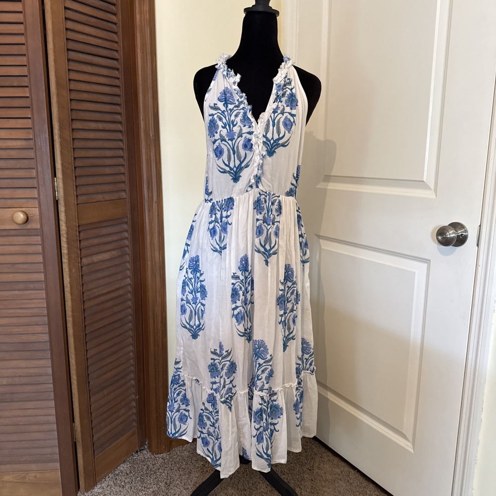 Roller Rabbit Corin Odelle Dress Blue & White Floral Small